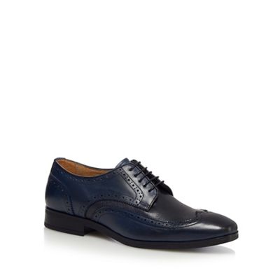 Jeff Banks Navy leather lace up Derby shoes